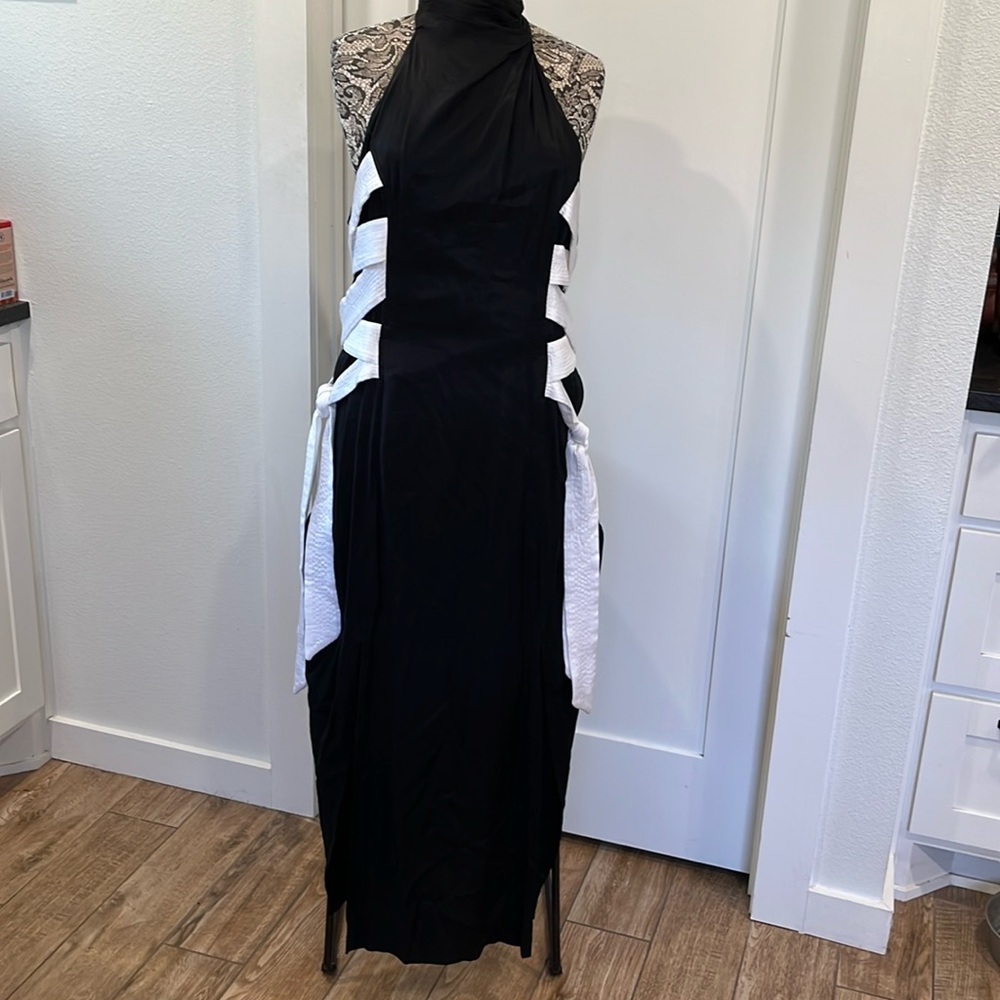 Anthropologie Maeve Elegant Black and White Women's Evening Dress - Picture 2 of 8